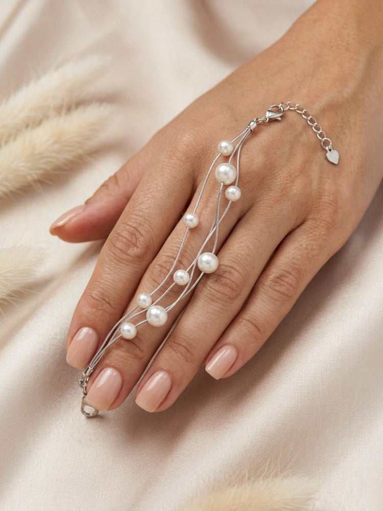 Layered Pearl Symphony Bracelet