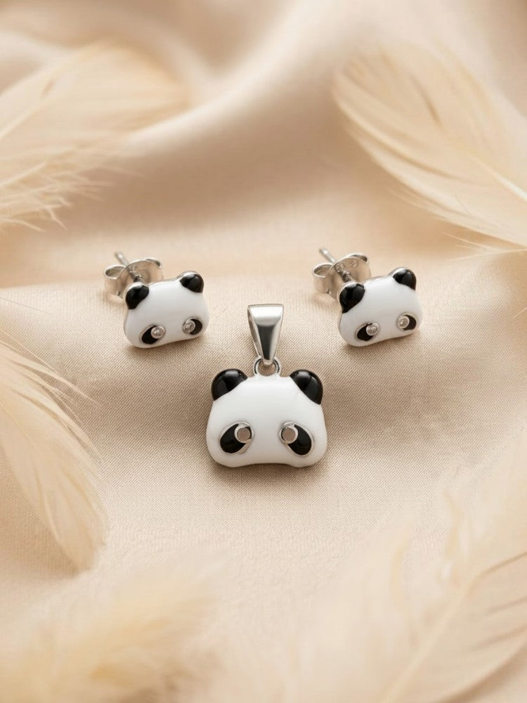Panda Joy Pendant Earring Set