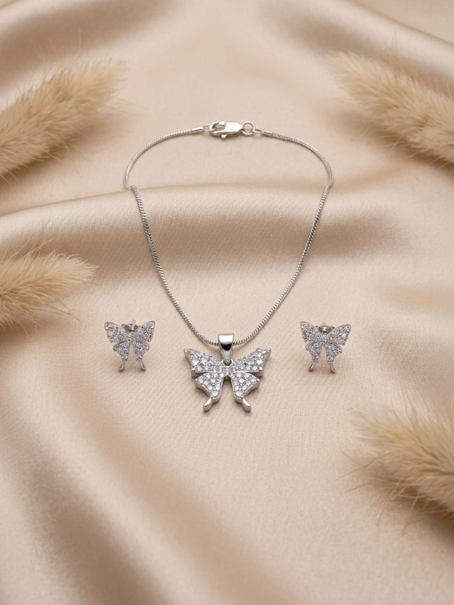 Winged Grace Pendant and Earring Set