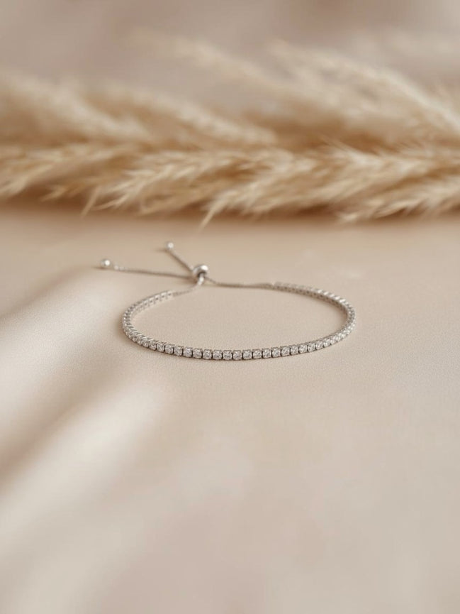 Crystal Line Silver Bracelet