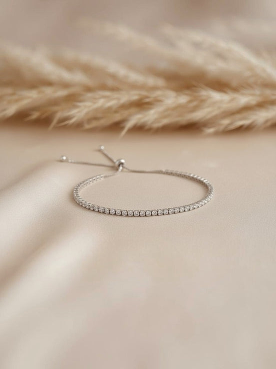Crystal Line Silver Bracelet