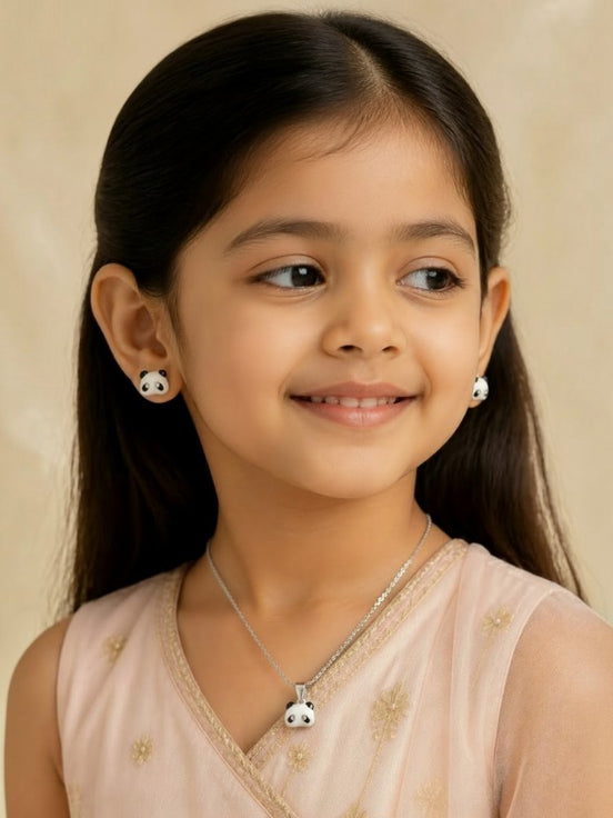 Panda Joy Pendant Earring Set