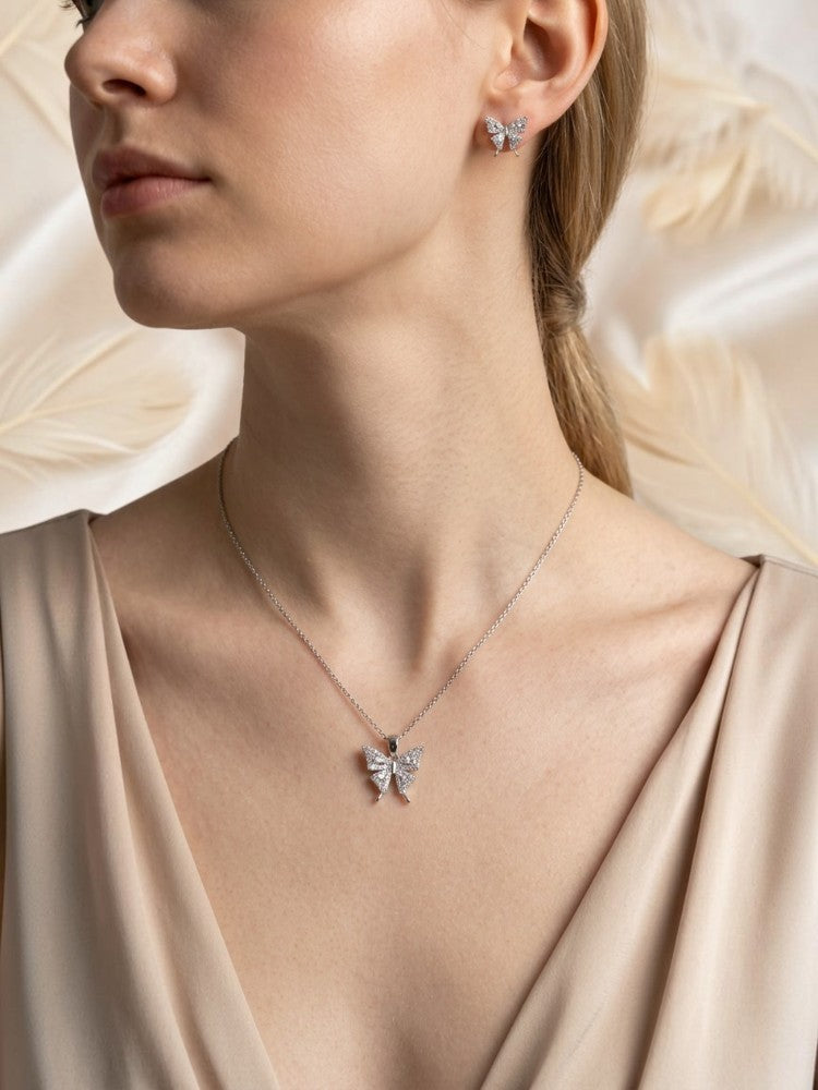 Winged Grace Pendant and Earring Set