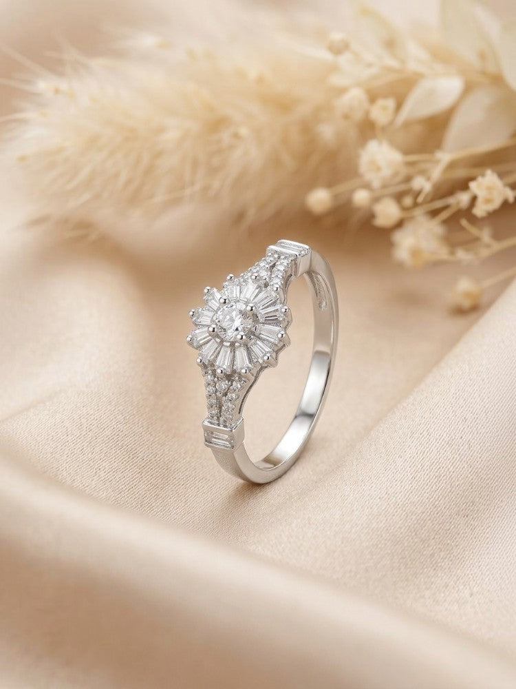 Regal Blossom Crystal Kada and Ring Set