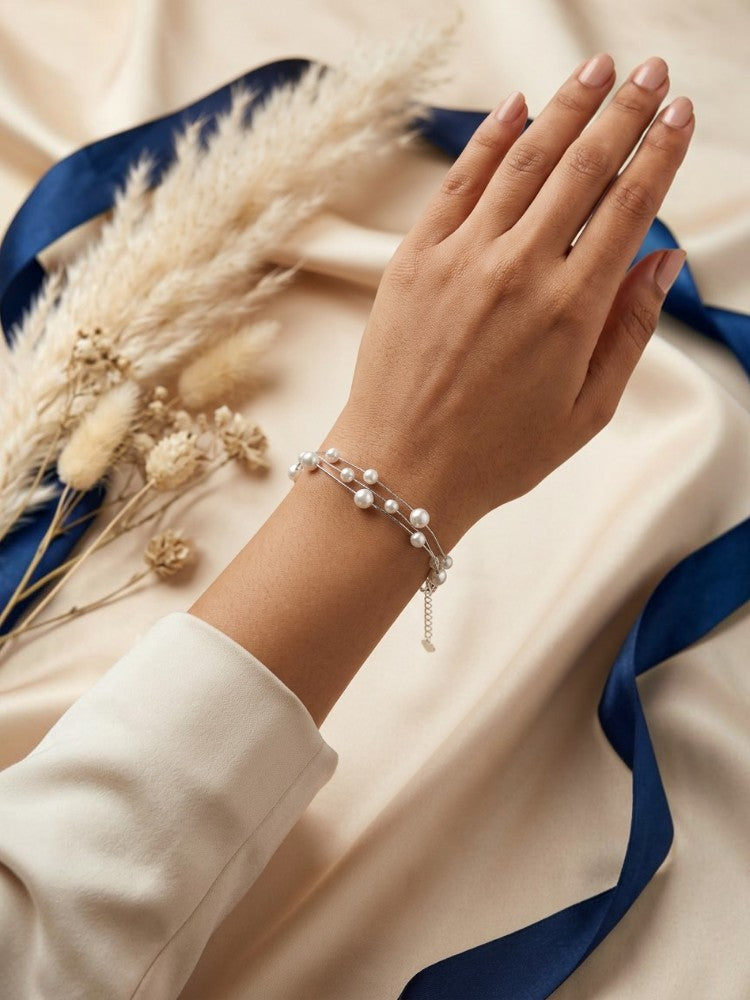 Layered Pearl Symphony Bracelet