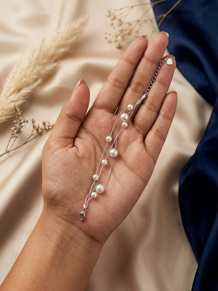 Layered Pearl Symphony Bracelet