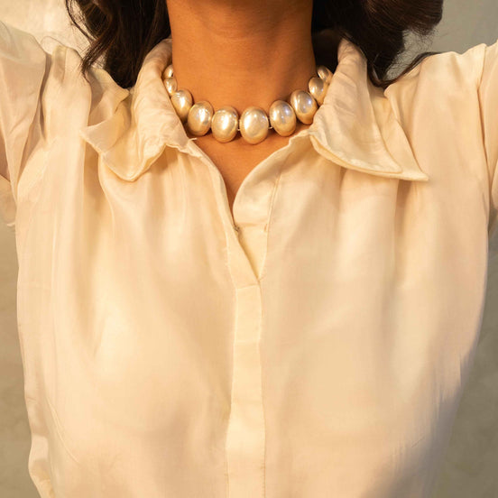 Adya Matte Oval Sequence Choker