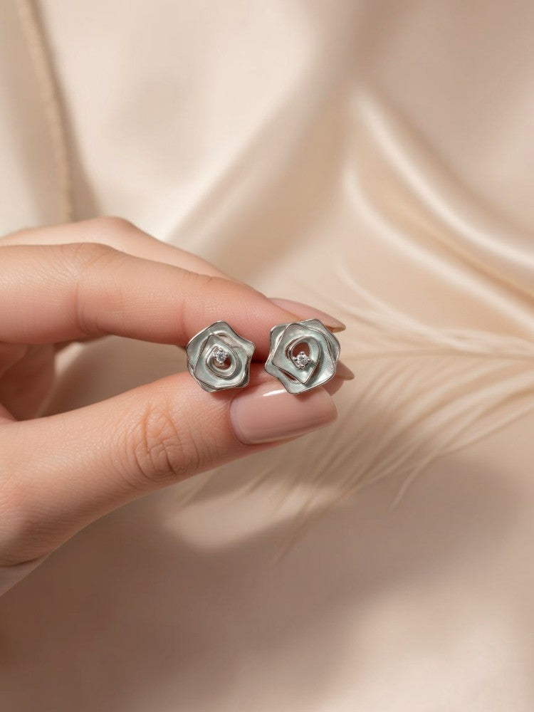 Mint Rose Studs