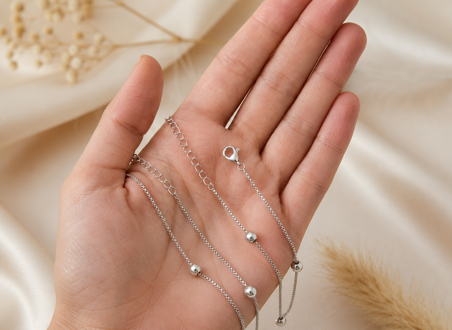 Meher Drop Silver Anklet
