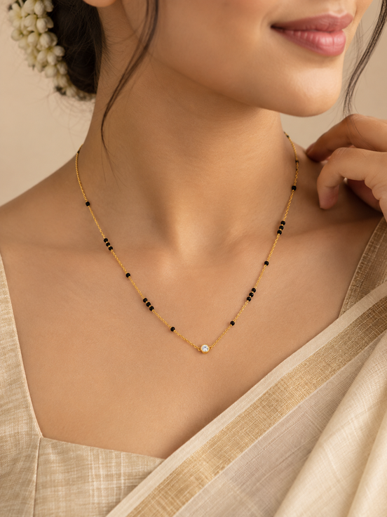 Bhoomivar Anvaya | 9K Gold & Diamond Mangalsutra