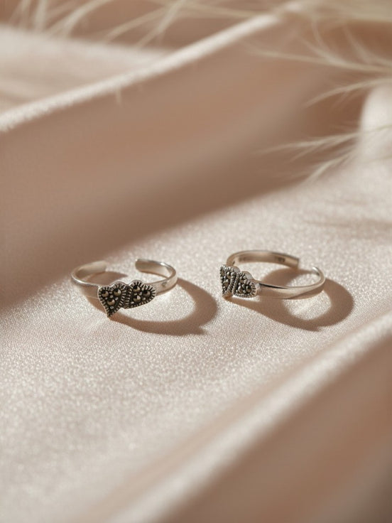 Dual Hearts Toe Ring