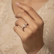 Moonlit spark Adjustable ring