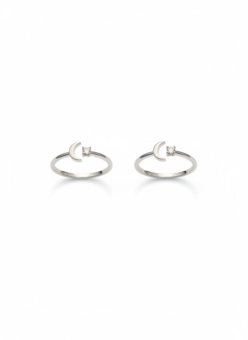 Moonlit spark Adjustable ring