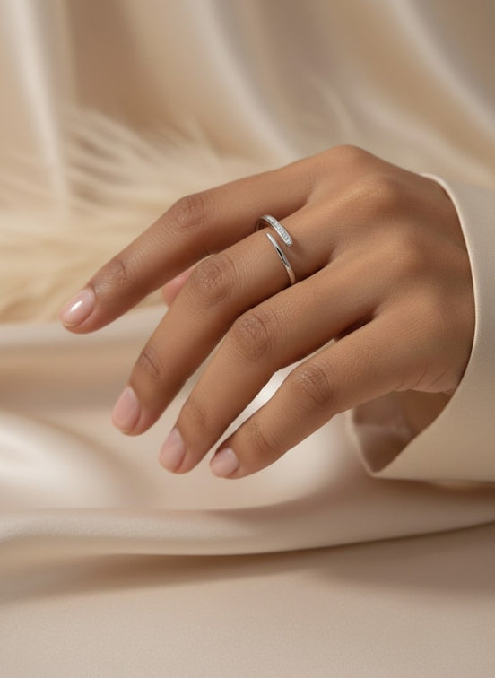 Stoned Loop Adjustable ring