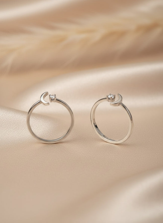Moonlit spark Adjustable ring