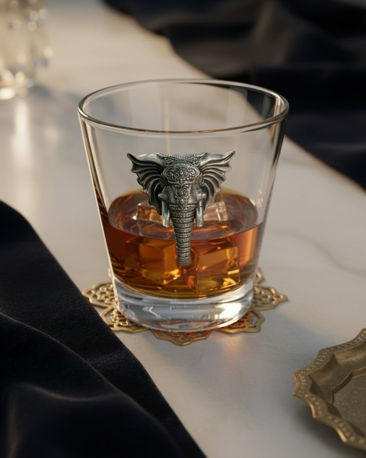 Majestic Silver Tusker Whiskey Glass