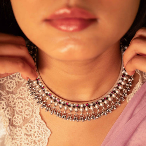 Tattva Pearl Pink Ghughri Drop Classic Hasli