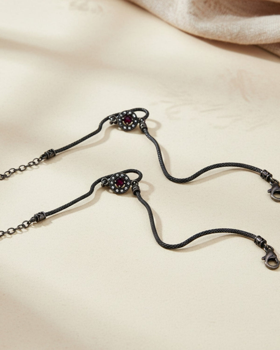 Bhoomivar Royal Vintage crimpson Anklet